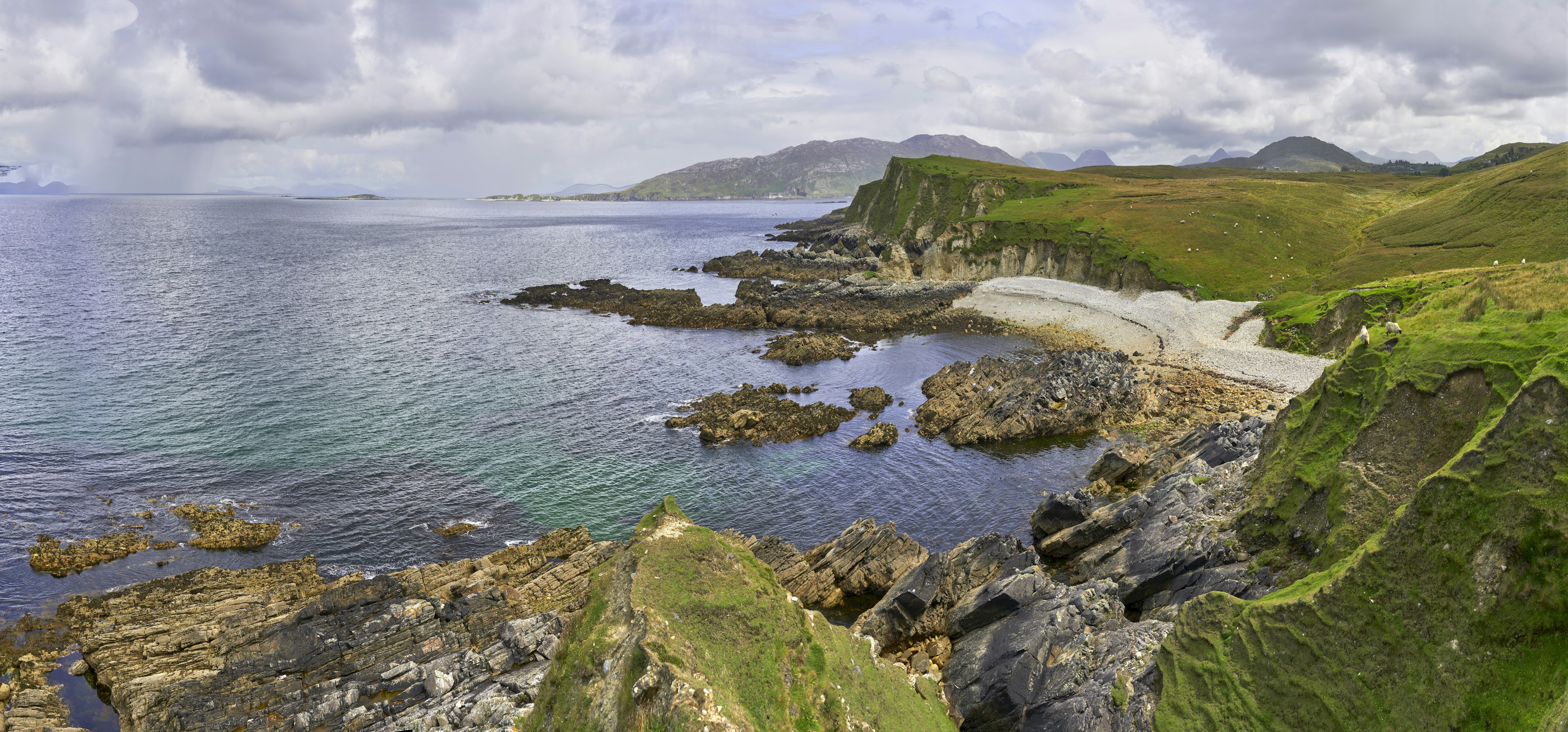 Atlantic waves breaking against high sea cliffs on Ireland's west coast